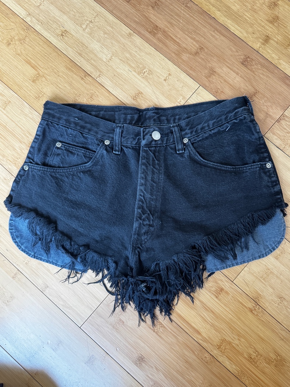 WRANGLER denim distress cut off booty shorts
